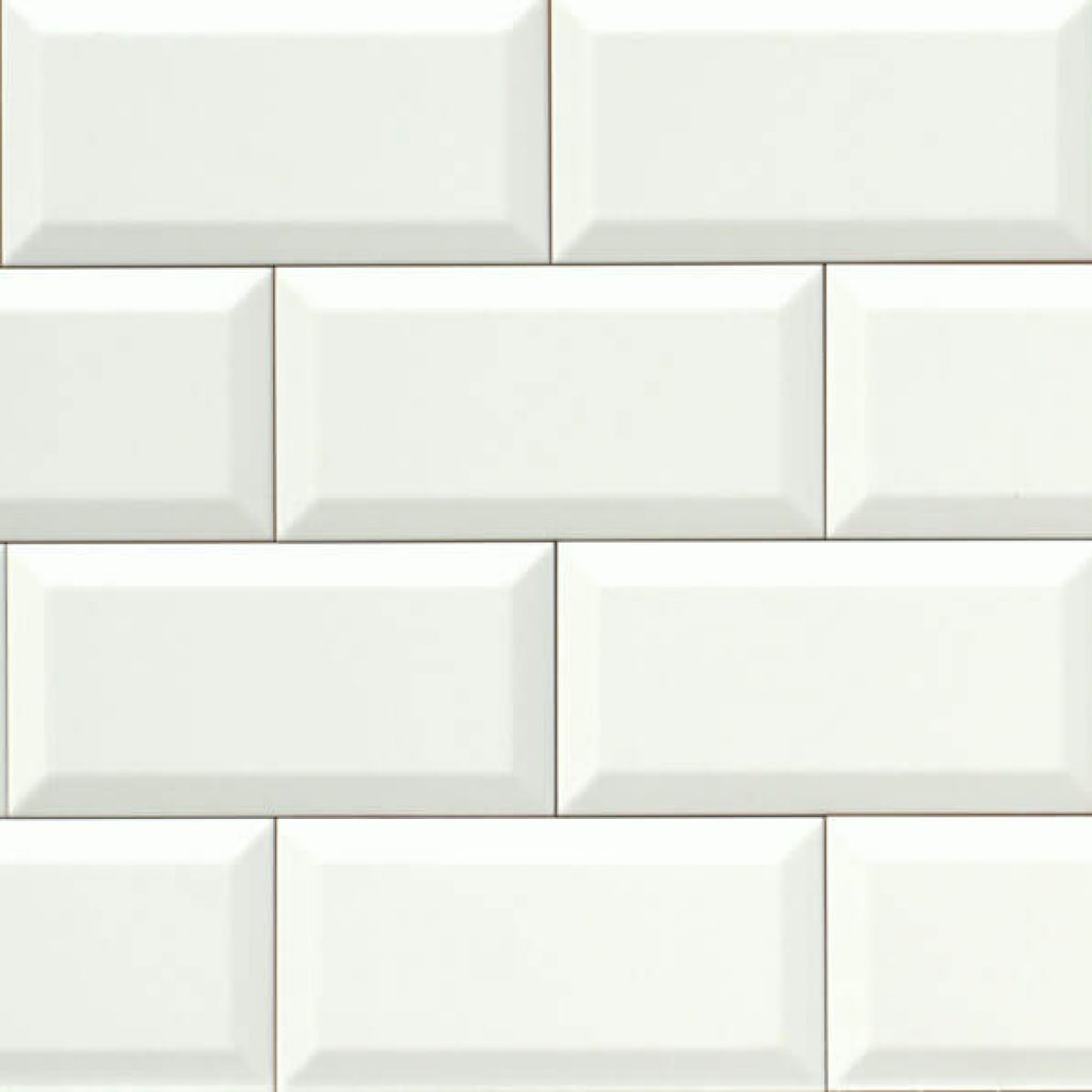 Панель декоративная ПВХ плитка кабанчик белый